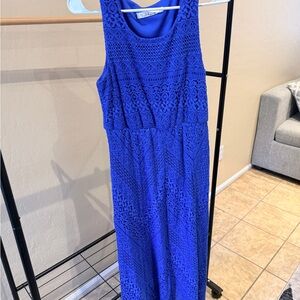 Solitaire Royal Blue Lace Maxi Dress